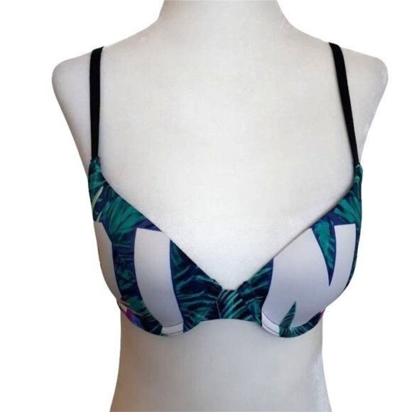 PINK Victoria's Secret Wear Everywhere Push-Up Bra Tropical Print 32C - Picture 1 of 7